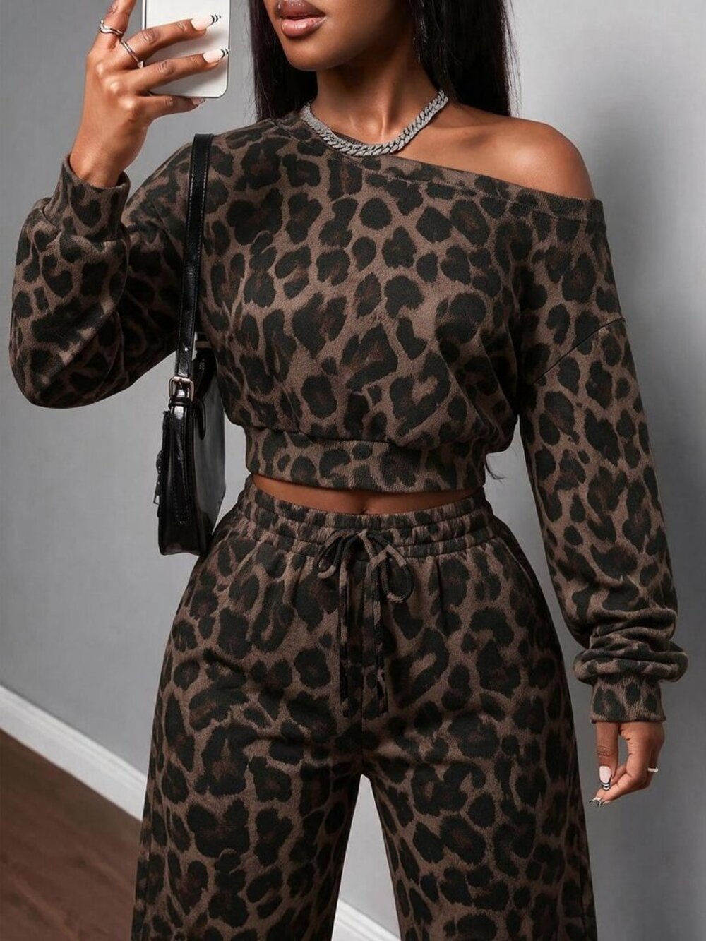 Multicolor Casual Women's Sweatshirt And Sweatpants Set - Picture 6 of 7